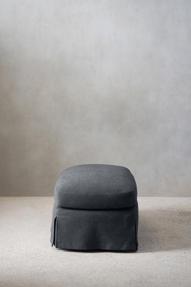 FOOTSTOOL 01 COTTON COVER — MIDNIGHT BLUE 2