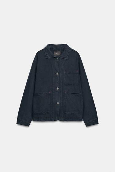 ZW COLLECTION OVERSIZE JACKET - Navy blue by Zara