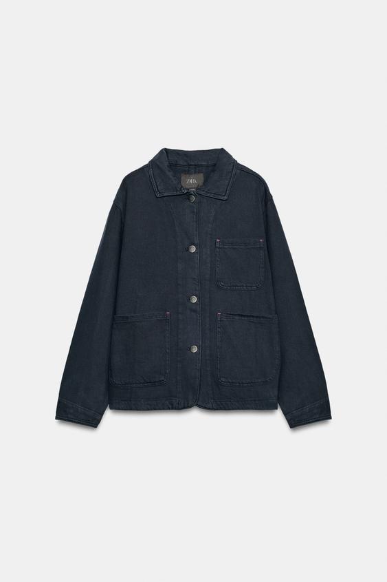 ZW COLLECTION OVERSIZE JACKET - Navy blue by Zara - Image 0