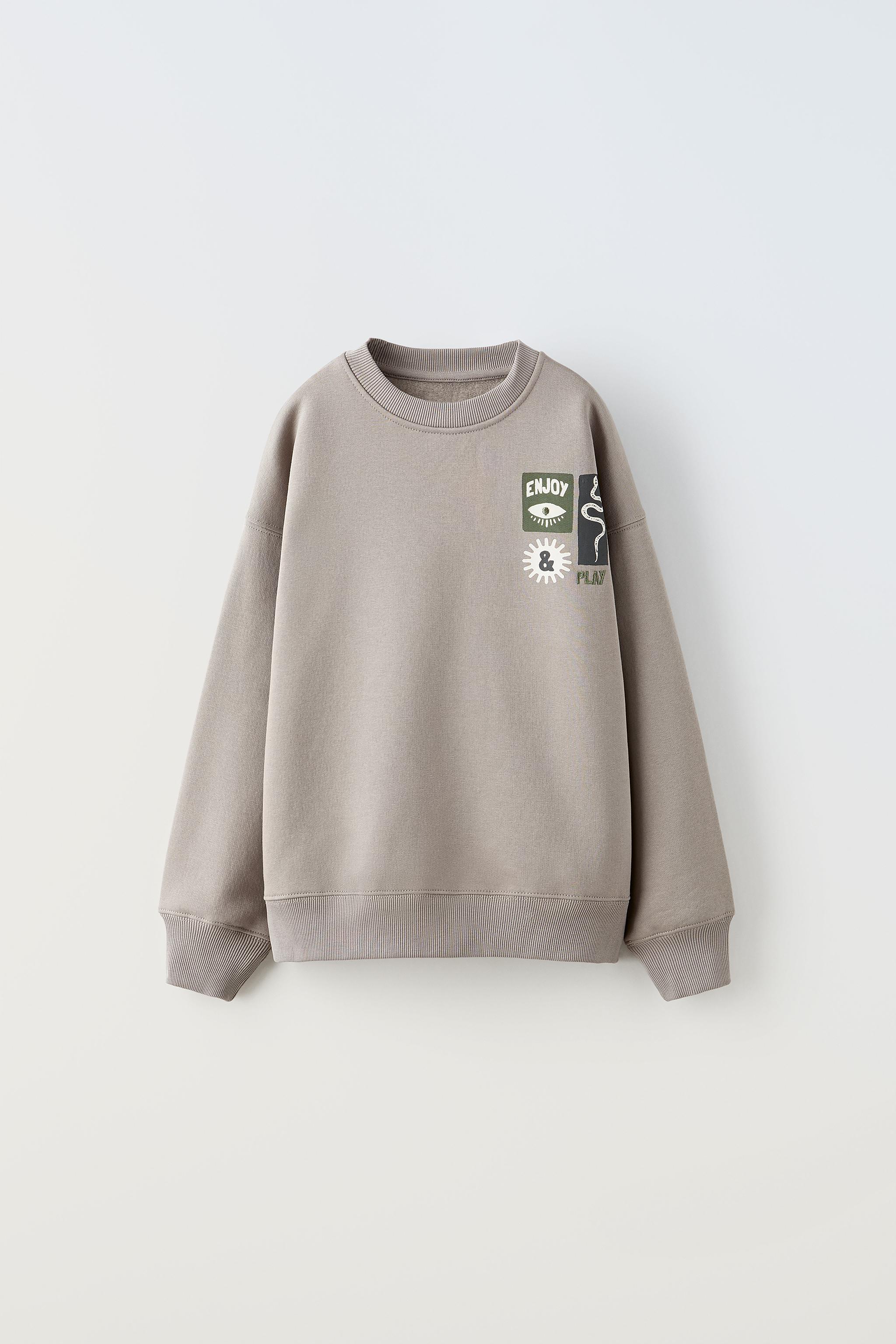 EMBROIDERED MOTIF SWEATSHIRT - Gray | ZARA Canada