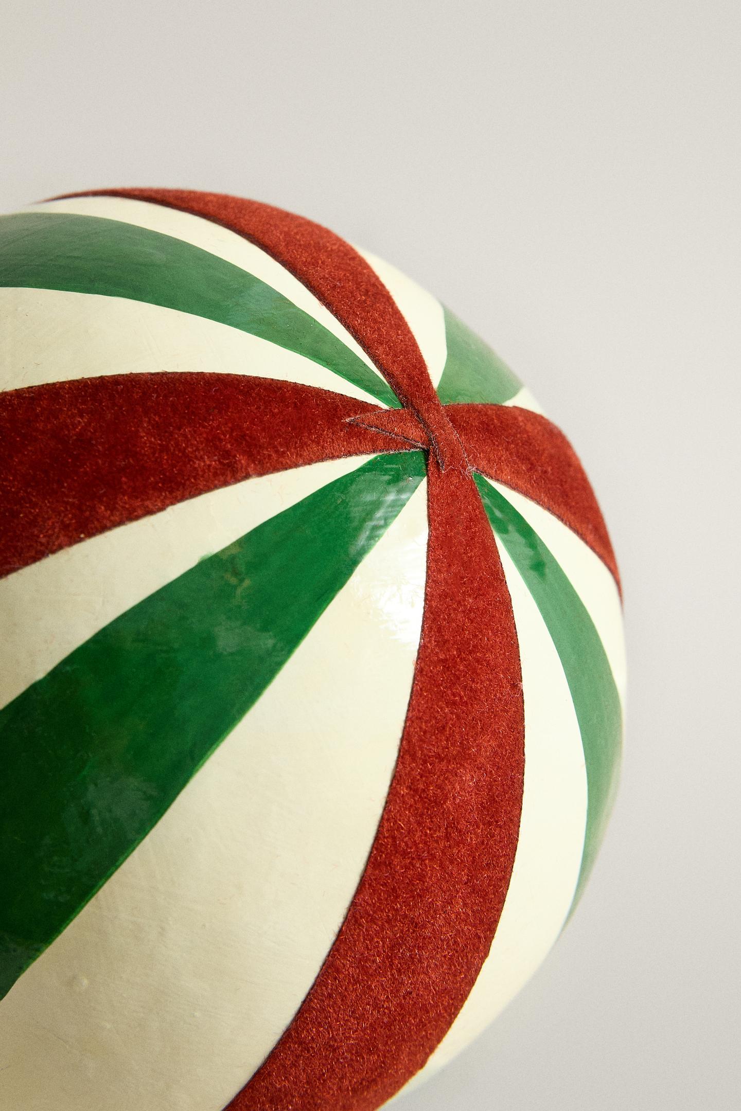 Zara Striped Velvet Bauble Christmas Tree Decoration, цвет: Разноцветный — фото 4