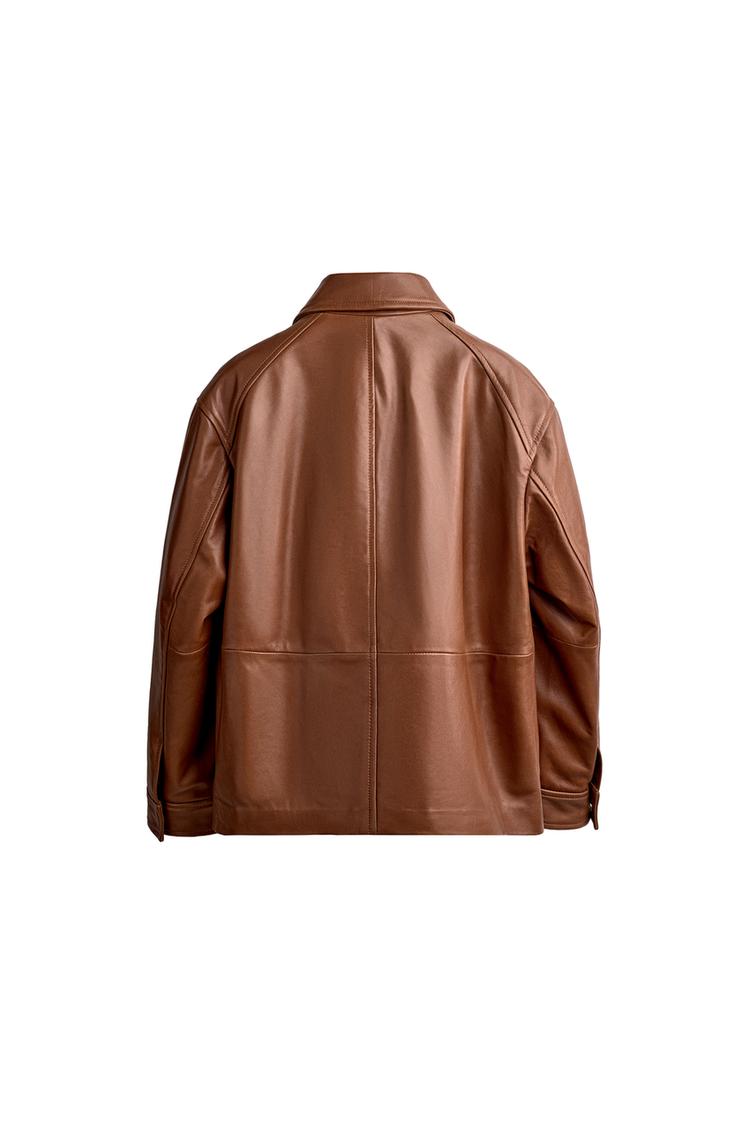 Chaqueta de cuero de corte regular 4