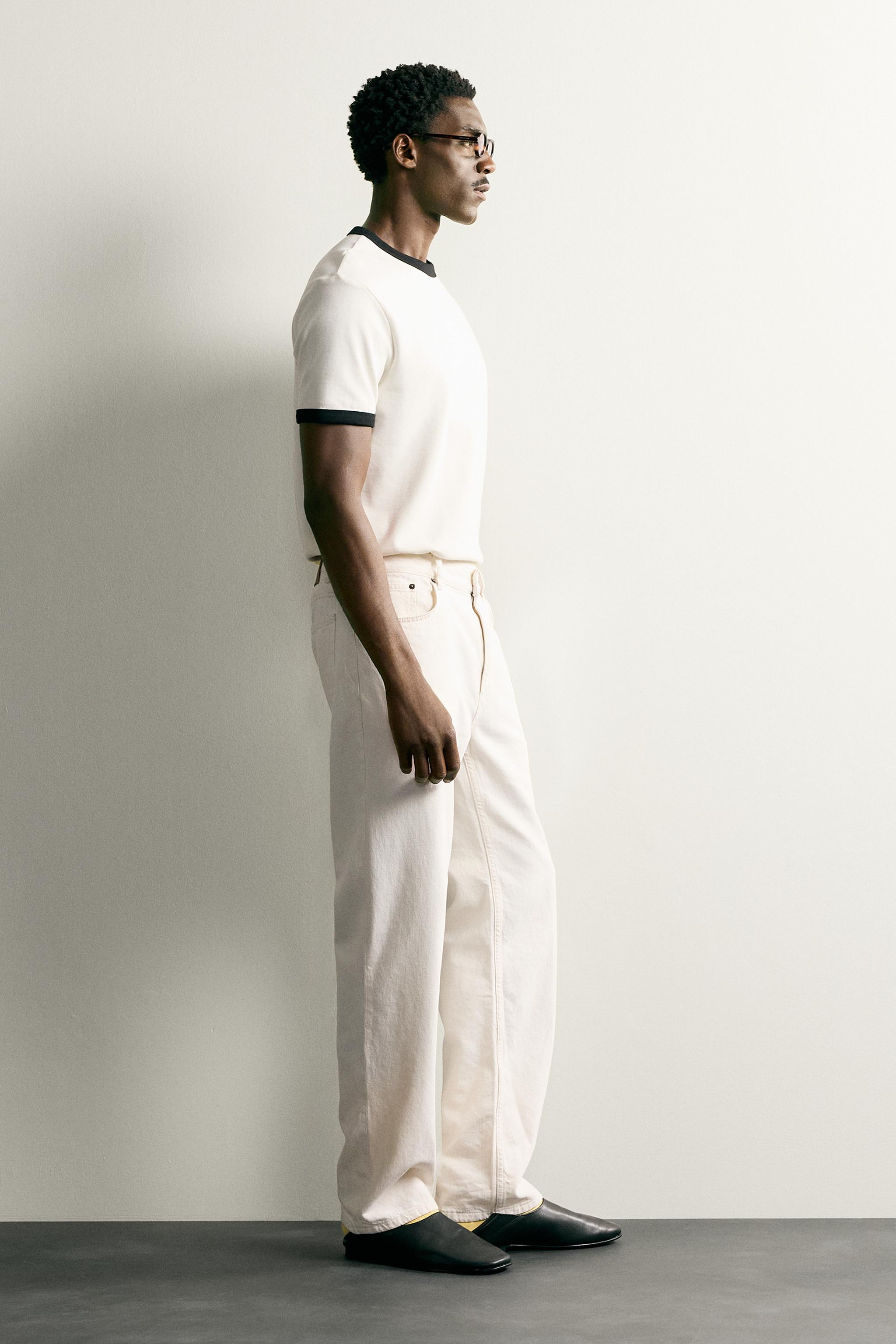 RINGER BASIC CONTRAST RIB T-SHIRT