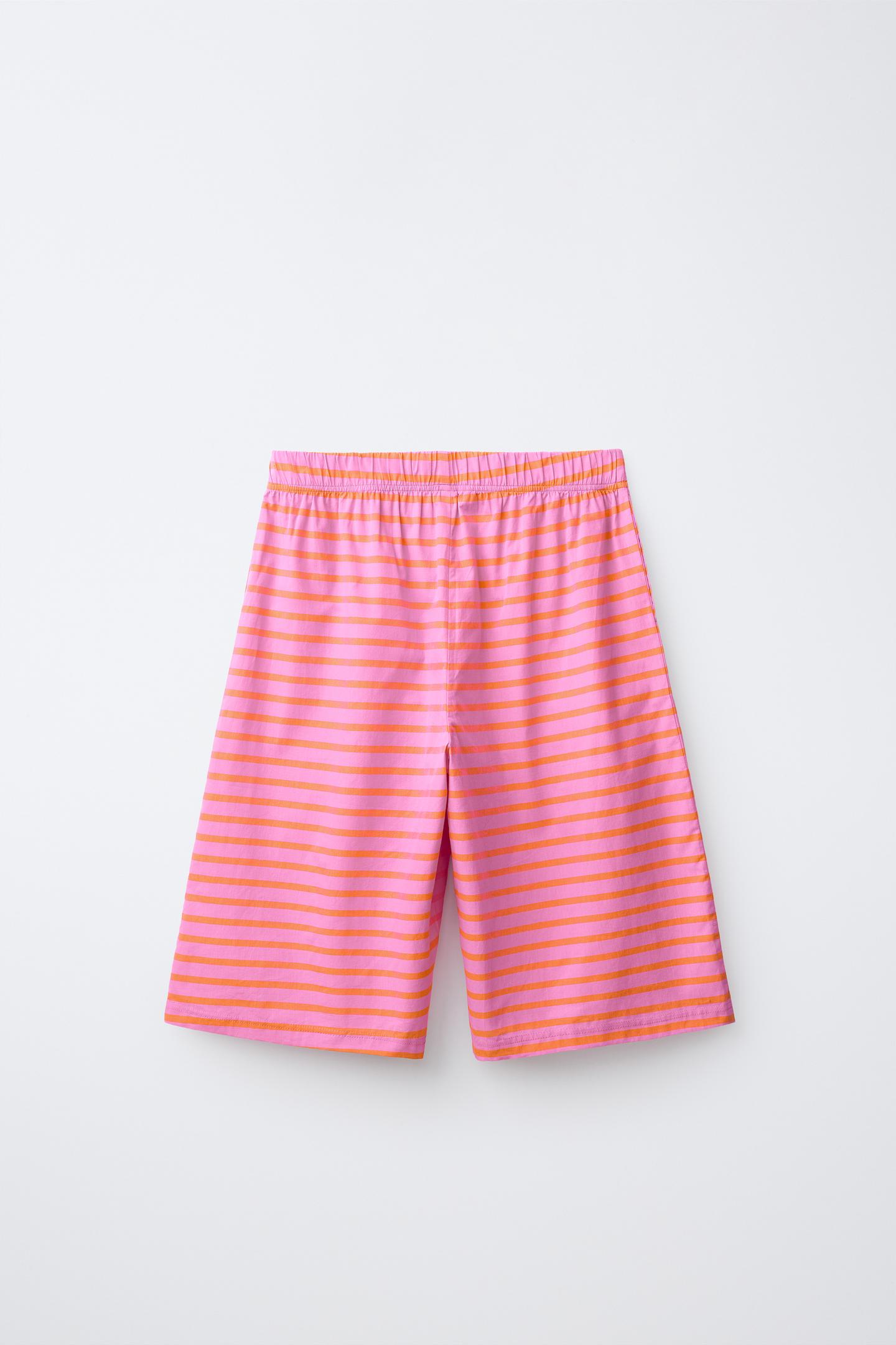 Мужские шорты Zara 0FR. Paris X ZARA Striped Jacquard Bermuda, цвет: Розовый — фото 12