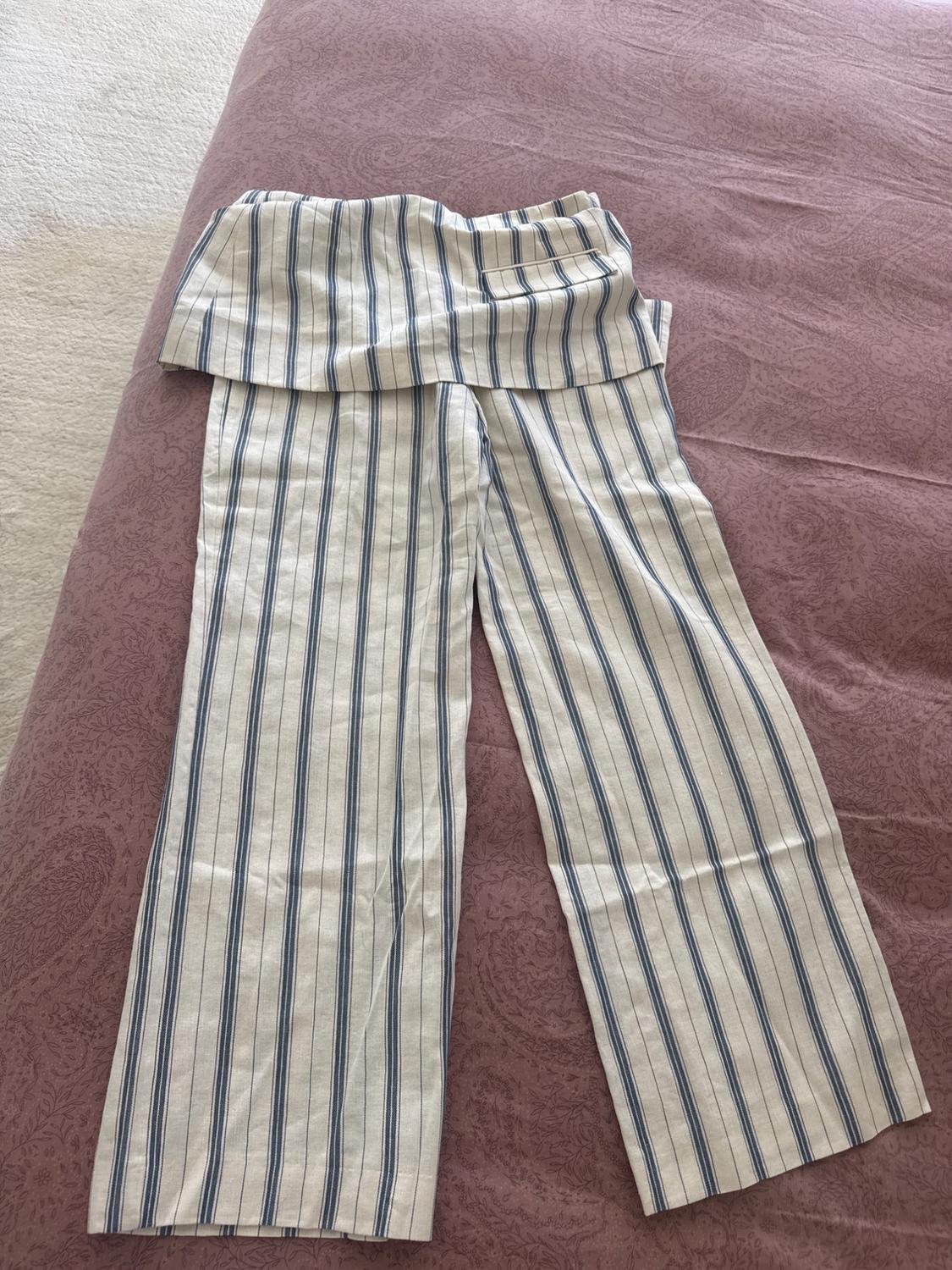 ZW COLLECTION STRIPED SARONG TROUSERS - Image 2