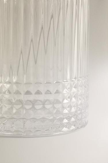 GLASS SUGAR BOWL WITH RAISED GEOMETRIC DESIGN - 990 by Zara - Image 3