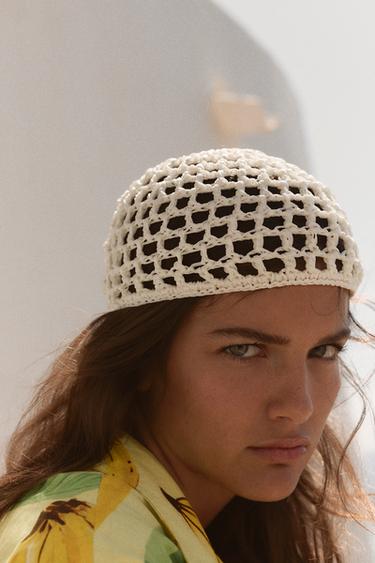 WOVEN SKULLCAP - Oyster-white by Zara