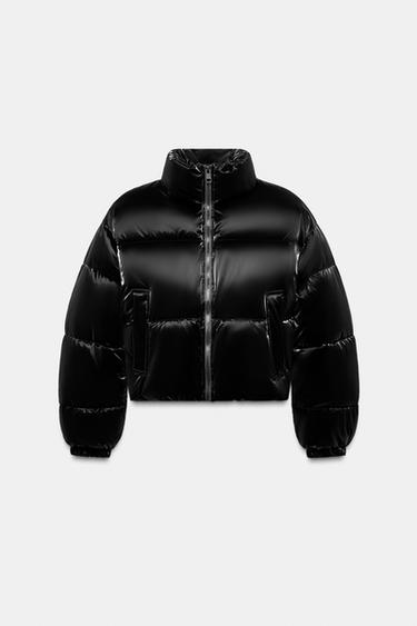 ANORAK EFECTO BRILLANTE WATER REPELLENT WINDPROOF - Negro de Zara