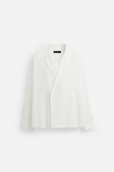 CAMISA SATINADA RELAXED FIT - Blanco de Zara