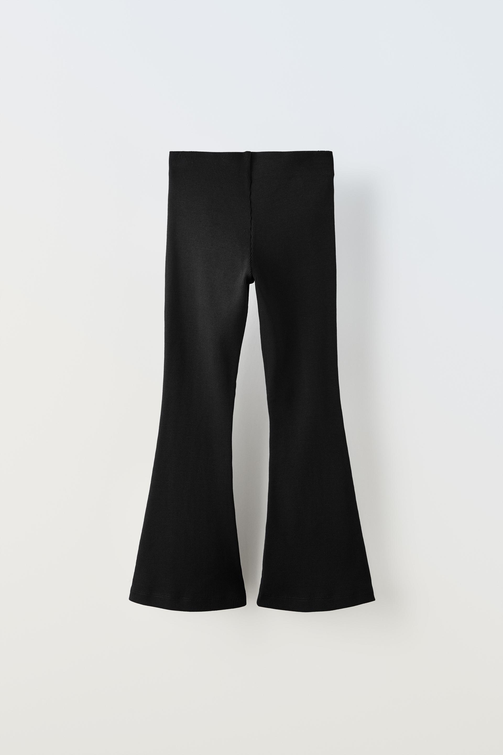 Zara, Pants & Jumpsuits, Zara Slit Ribbed Legging Pant Small S Cream Ecru