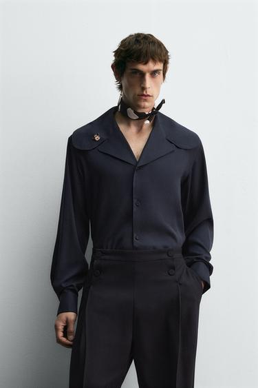 СОРОЧКА З М’ЯКОЇ ТКАНИНИ З ВИЛОЖИСТИМ КОМІРОМ HARRY LAMBERT FOR ZARA X DISNEY - Блакитний Zara