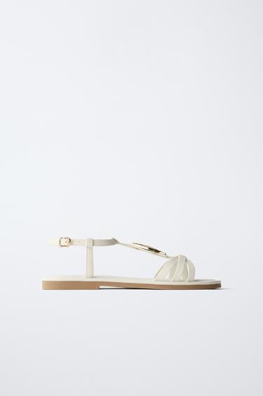 SANDALIA TIRAS - Blanco de Zara