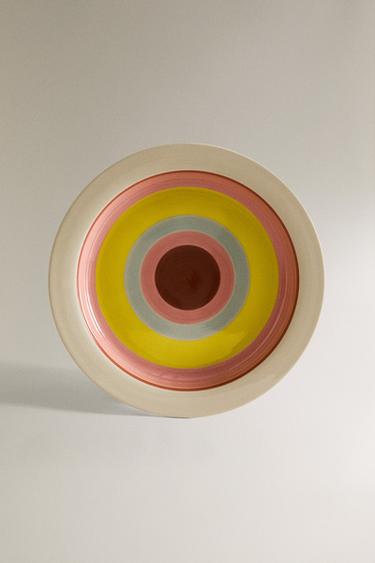 Zara CERAMIC SERVING DISH CIRCLES X COLLAGERIE - striped