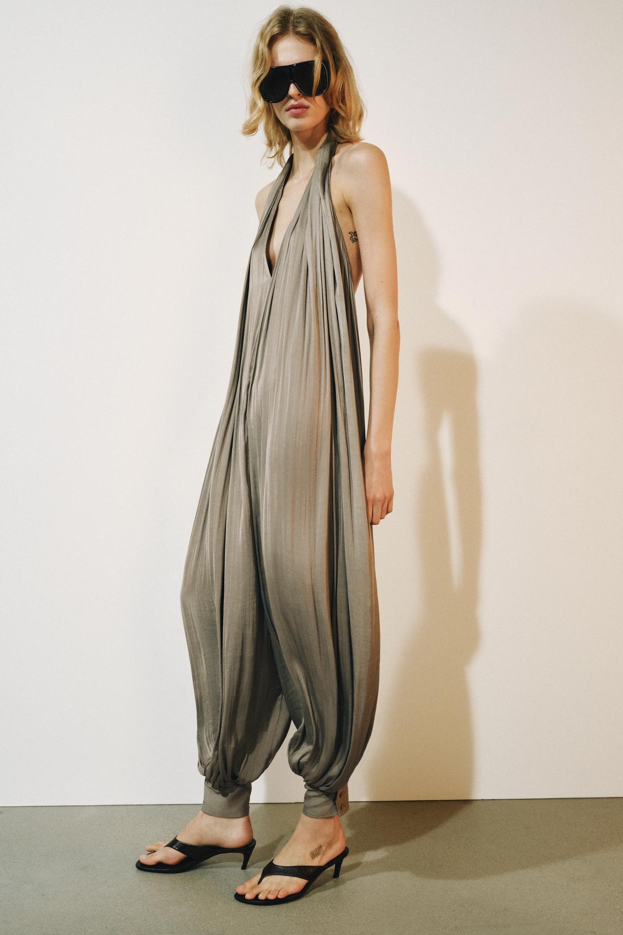 АТЛАСНЫЙ КОМБИНЕЗОН С ГОРЛОВИНОЙ ХАЛТЕР — ZW COLLECTION