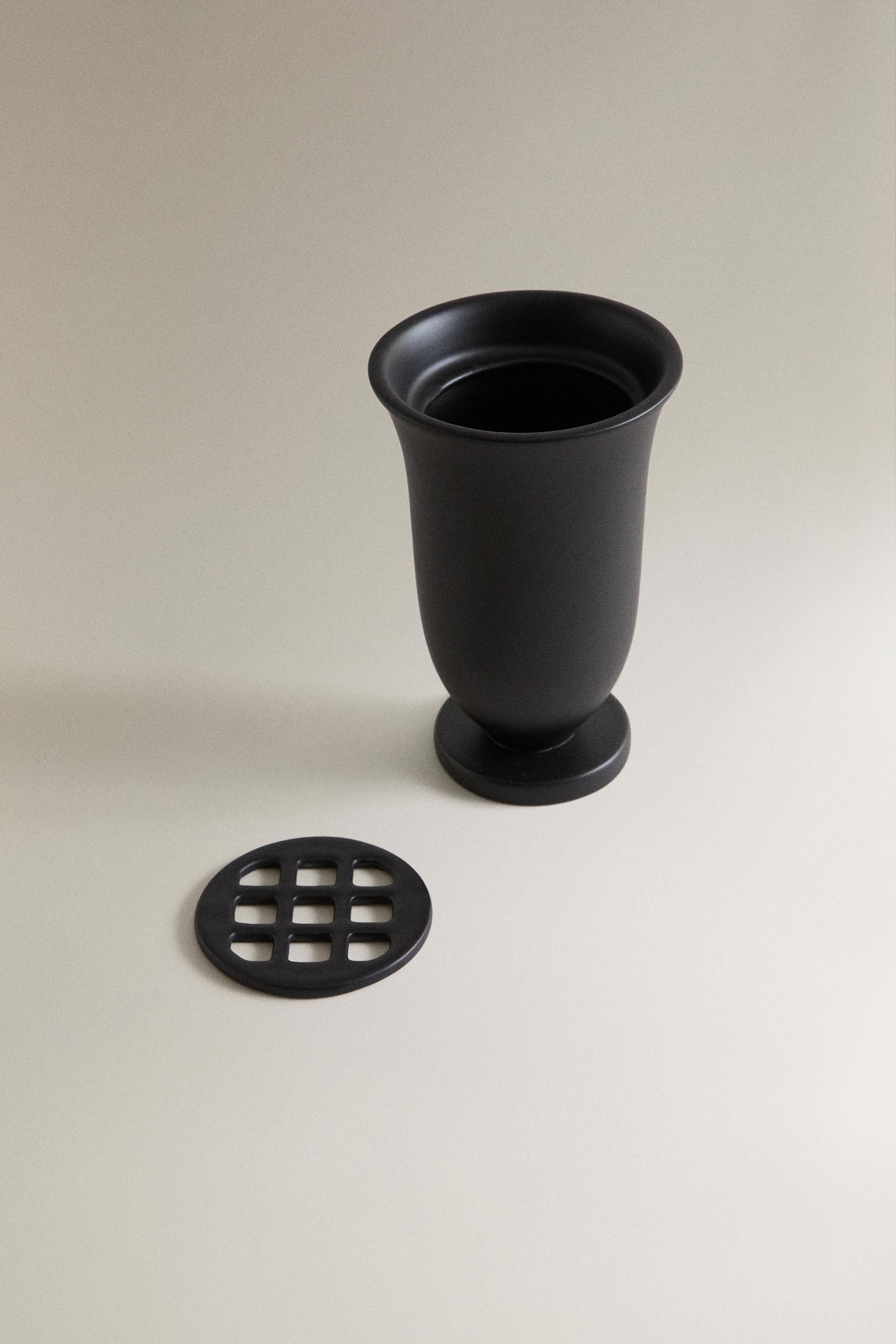 STONEWARE CHALICE VASE | STUDIO MARY LENNOX — Black