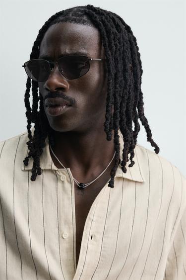 CHEMISE FLUIDE À RAYURES - Écru de Zara - Image 4