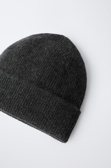 RIPPENSTRICKMÜTZE AUS 100 % KASCHMIR - Anthrazit von Zara
