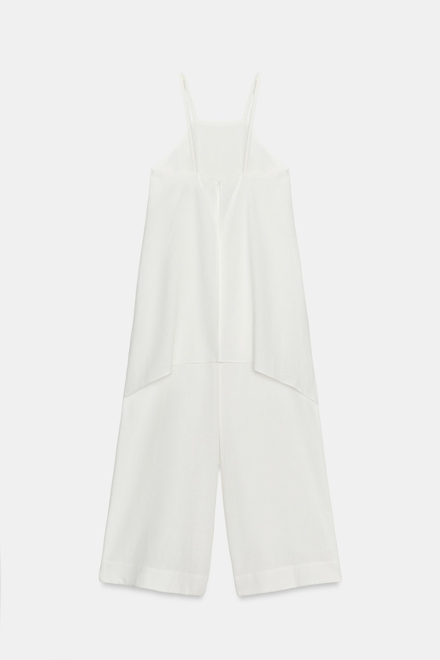 Женский комбинезон Zara Halter Strap Jumpsuit, цвет: Устричный белый — фото 8