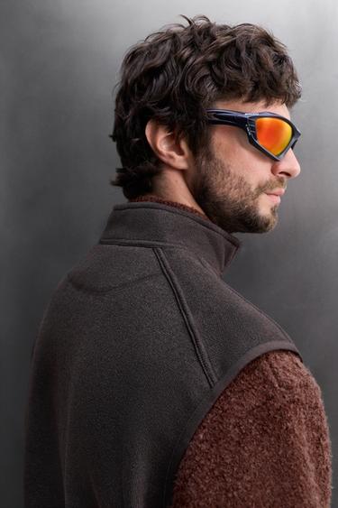 GILET EN MAILLE BIMATIÈRE POLAIRE - Marron de Zara - Image 4