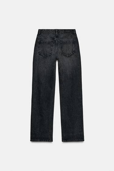 JEANS Z.03 REGULAR FIT TAILLE HAUTE LONG - Noir de Zara