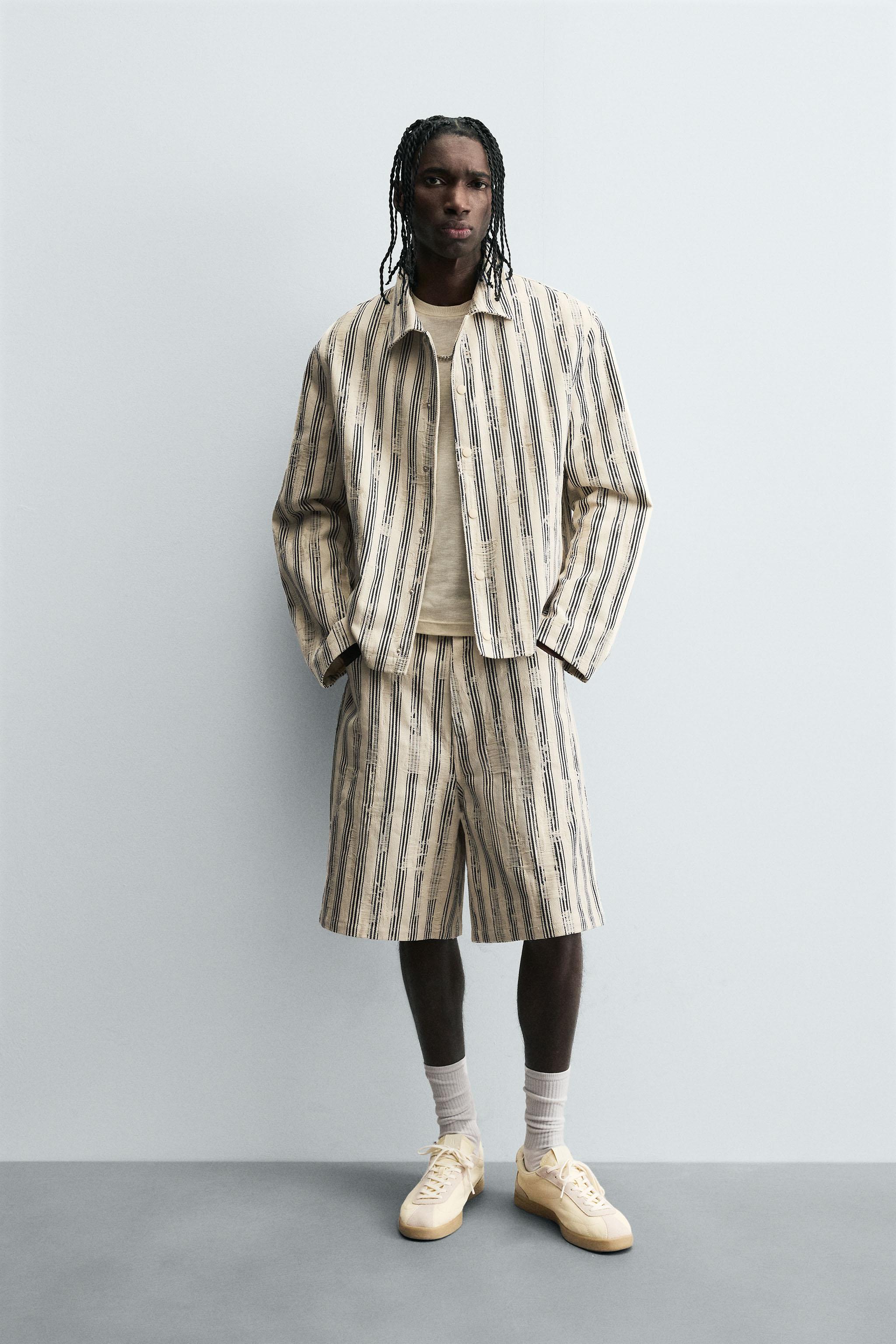 RELAXED FIT TEXTURED JACKET - Oyster-white | ZARA South Africa