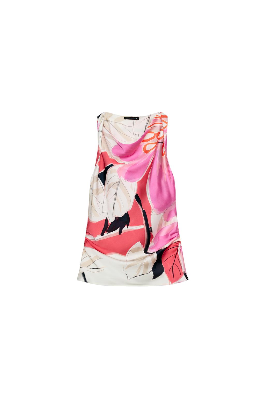 PRINTED SATIN EFFECT TOP - image 3