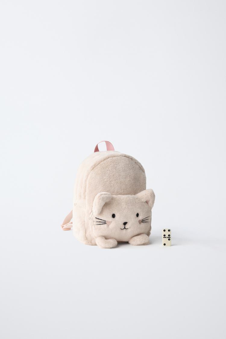 MOCHILA DE PIEL DE CORDERO CON GATITO 6