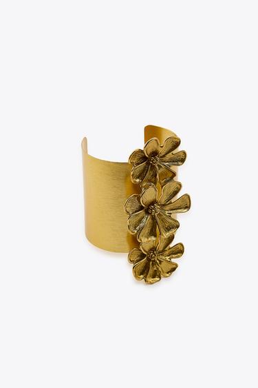 RIGID FLOWER BRACELET - Golden by Zara - Image 1