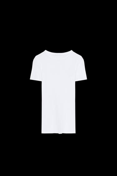 T- SHIRT AUS SUPIMA®-BAUMWOLLE - Weiß von Zara - Bild 0