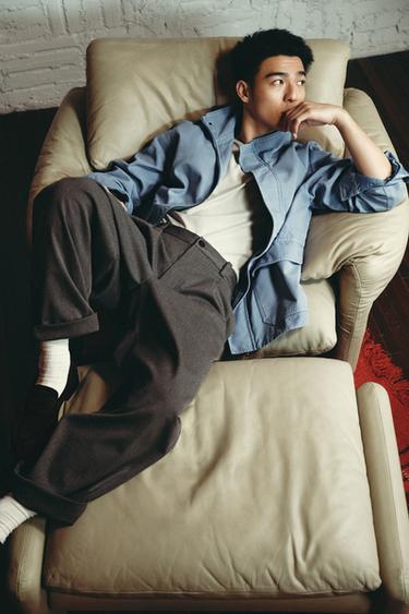 REGULAR FIT WASHED COTTON JACKET - Light blue by Zara