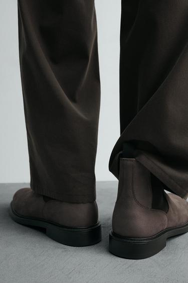 LEATHER CHELSEA BOOTS - Grey by Zara