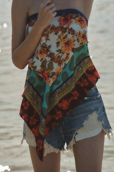 TOP PAREO REVERSIBLE ESTAMPADO - Multicolor de Zara