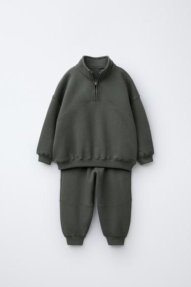 Zara SWEATSHIRT AND JOGGERS MATCHING SET - Green