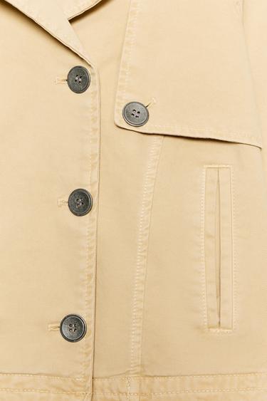 WASHED EFFECT SHORT TRENCH COAT - camel by Zara - Image 7