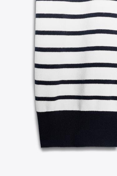 BASIC SHORT SLEEVE KNIT TOP - striped by Zara - Image 6