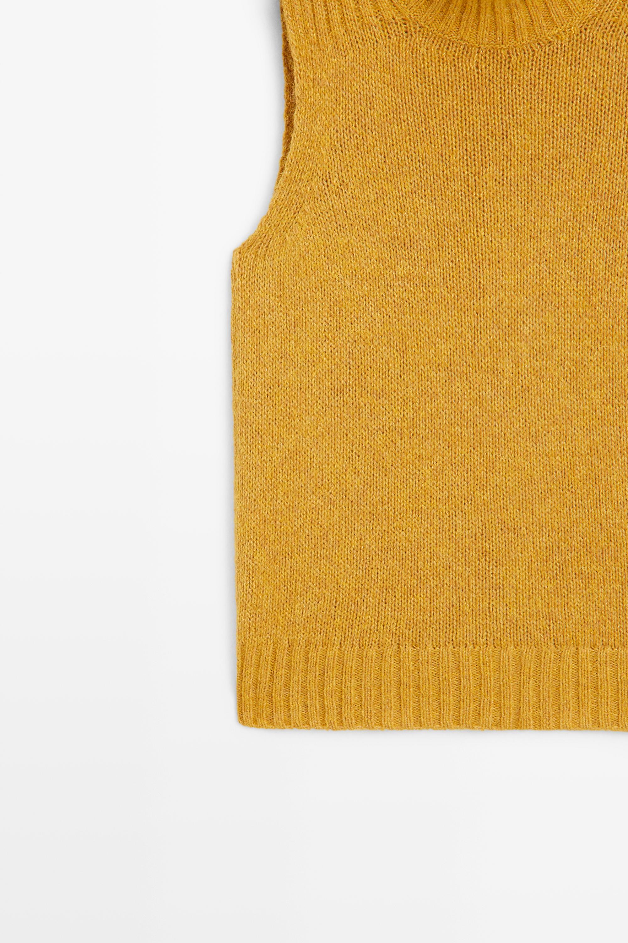 Wool-blend knit turtleneck vest