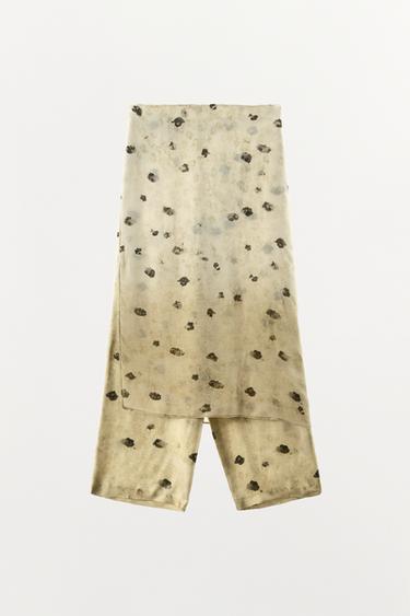 JUPE-PANTALON IMPRIMÉE DENTELLE - Écru / Noir de Zara - Image 6