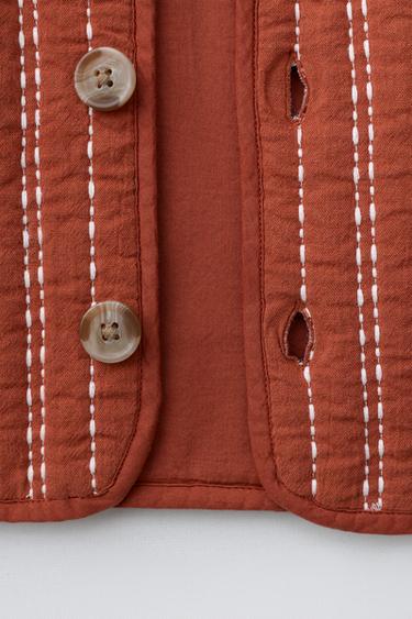 КУРТКА С ВЫШИВКОЙ — ЧЕРЕПИЧНЫЙ от Zara