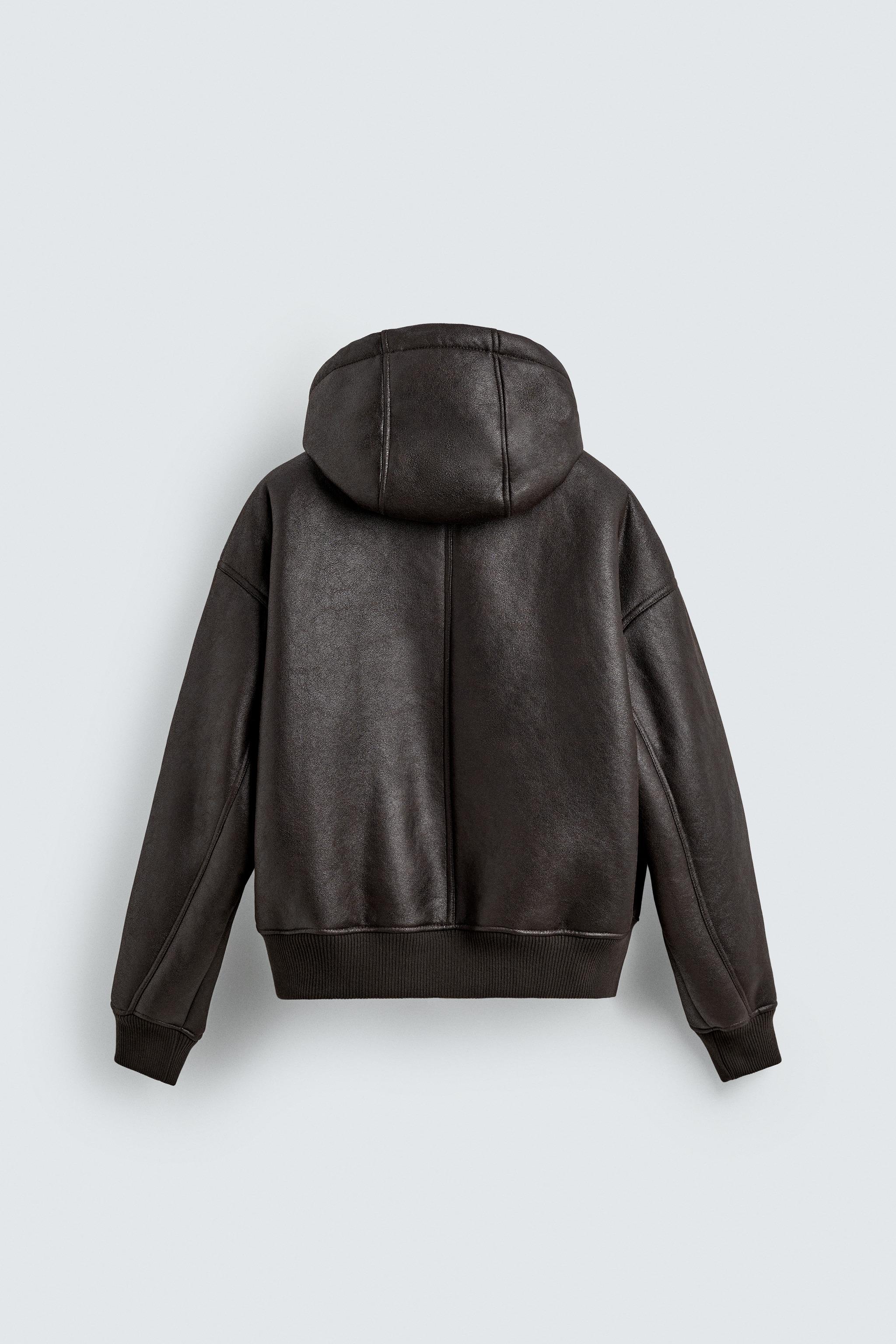 ダブルフェイス フェイクレザー ジャケット - ブラウン | ZARA Japan