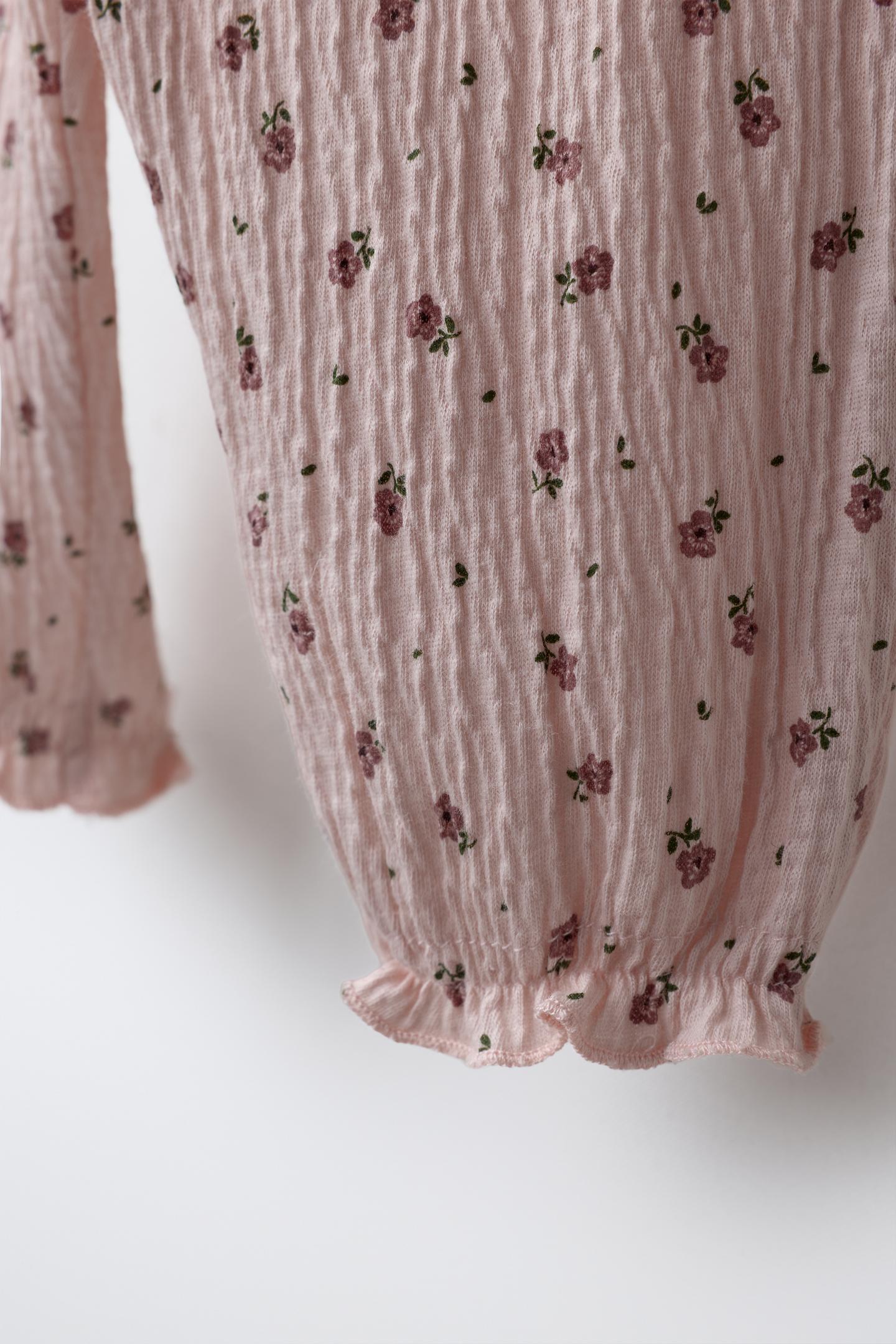 Детские брюки Zara Floral Textured, цвет: Пастельный розовый — фото 4