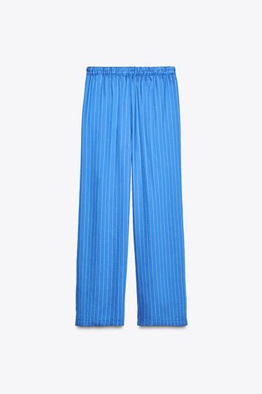 ZW COLLECTION STRIPED PYJAMA TROUSERS - Blue/White by Zara - Image 4