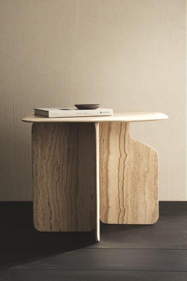 TRAVERTINE SIDE TABLE - خَام الخاص بـ Zara