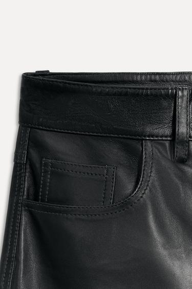 PANTALON DROIT EN CUIR 50E ANNIVERSAIRE - Anthracite foncé de Zara - Image 3
