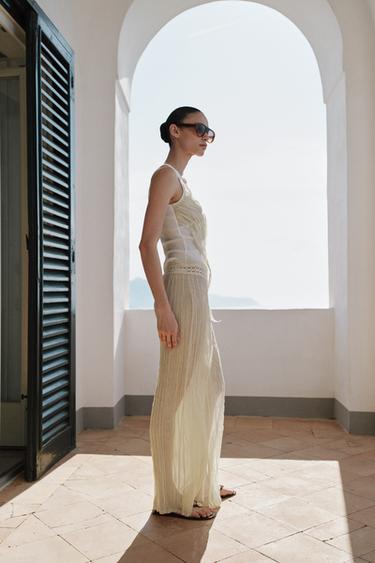 CROCHET TROUSERS - Ecru / Marl by Zara