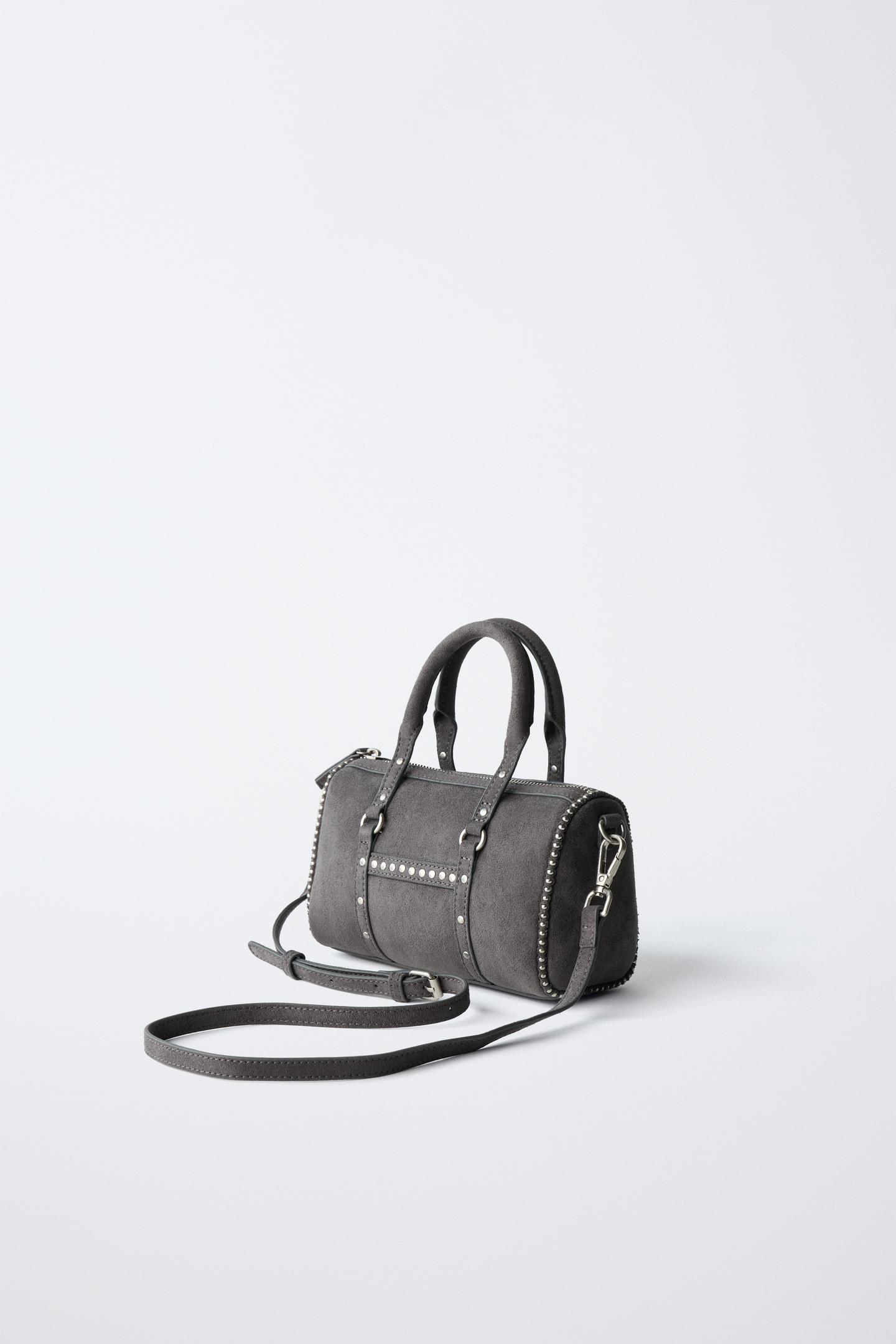 Детская сумка Zara Studded Crossbody, цвет: Серый — фото 3
