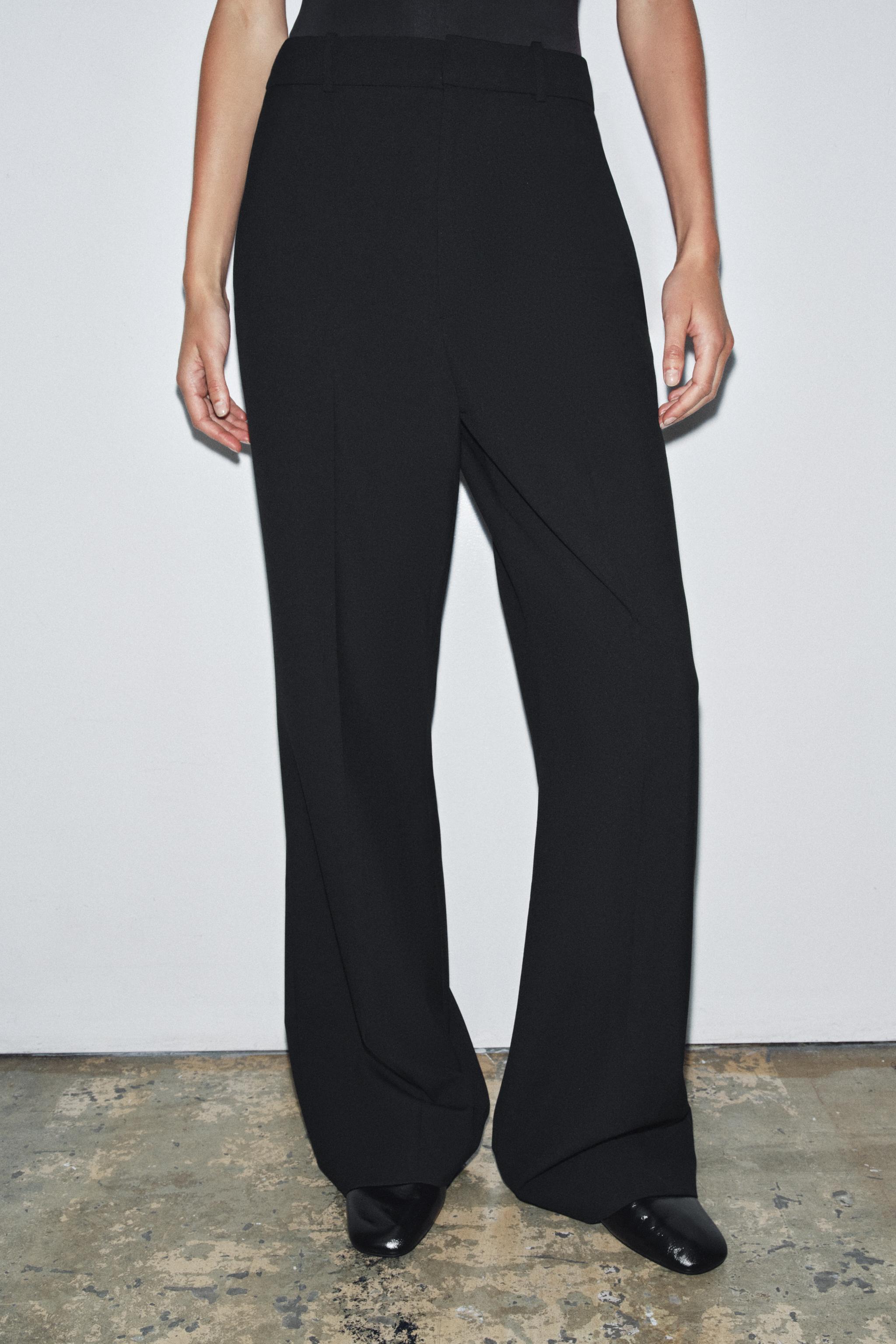ZW COLLECTION HIGH-WAIST TROUSERS - Black | ZARA India