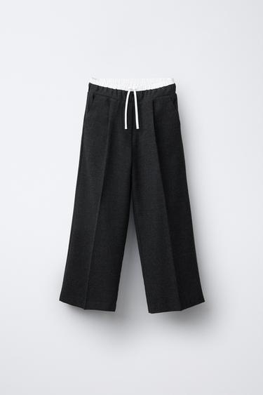 TROUSERS WITH DOUBLE WAISTBAND - Anthracite grey by Zara