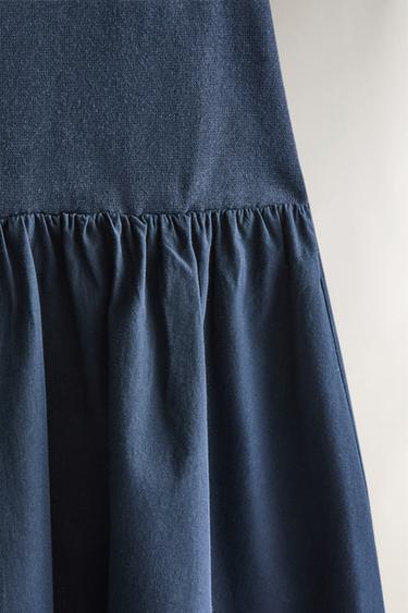 ROBE MIDI ÉVASÉE - Bleu marine de Zara - Image 3