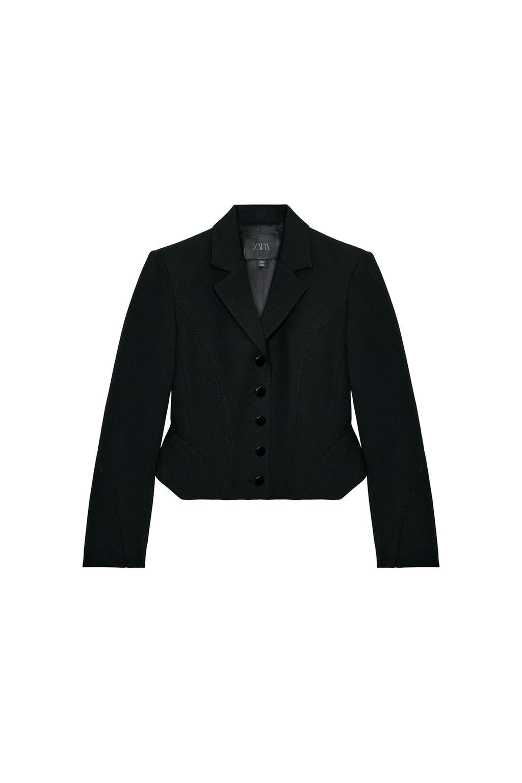CROPPED TOPSTITCHED BLAZER ZW COLLECTION - image 3