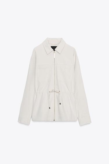 ADJUSTABLE WAIST JACKET WITH POCKETS - Ecru by Zara